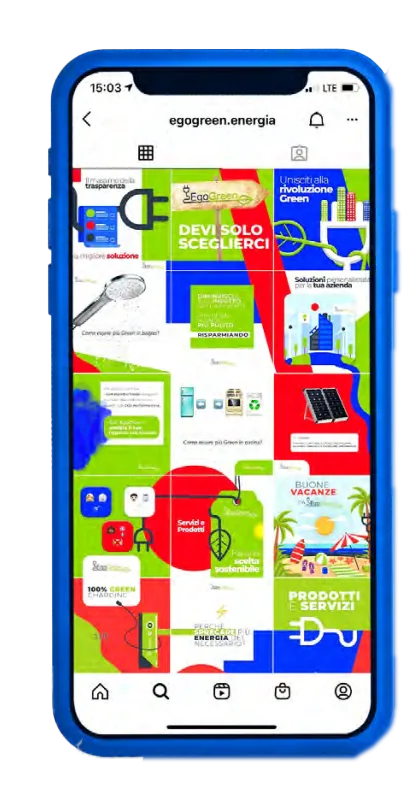 Smartphone showing the EgoGreen Instagram feed