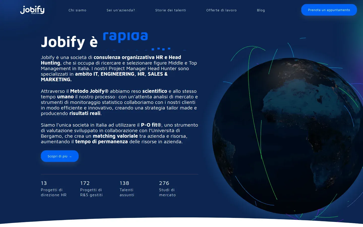 Jobify Recruiting website home page